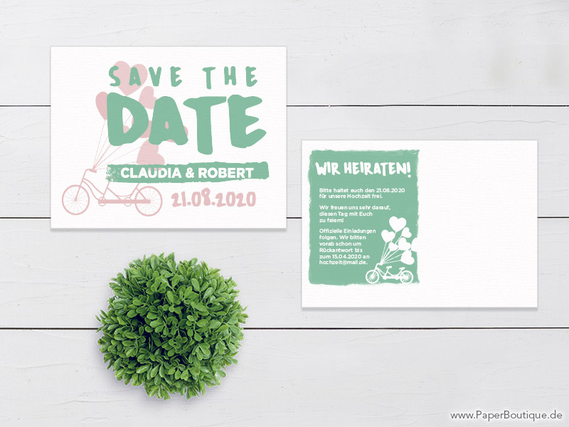 Save-the-Date zur DIY Hochzeit als Postkarte 