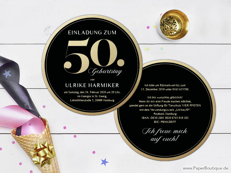 Einladungen zum 50. Geburtstag